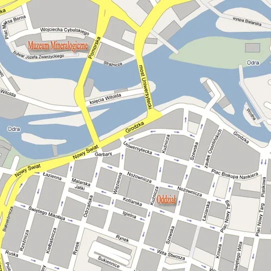 Mapa oddziałów Muzeum