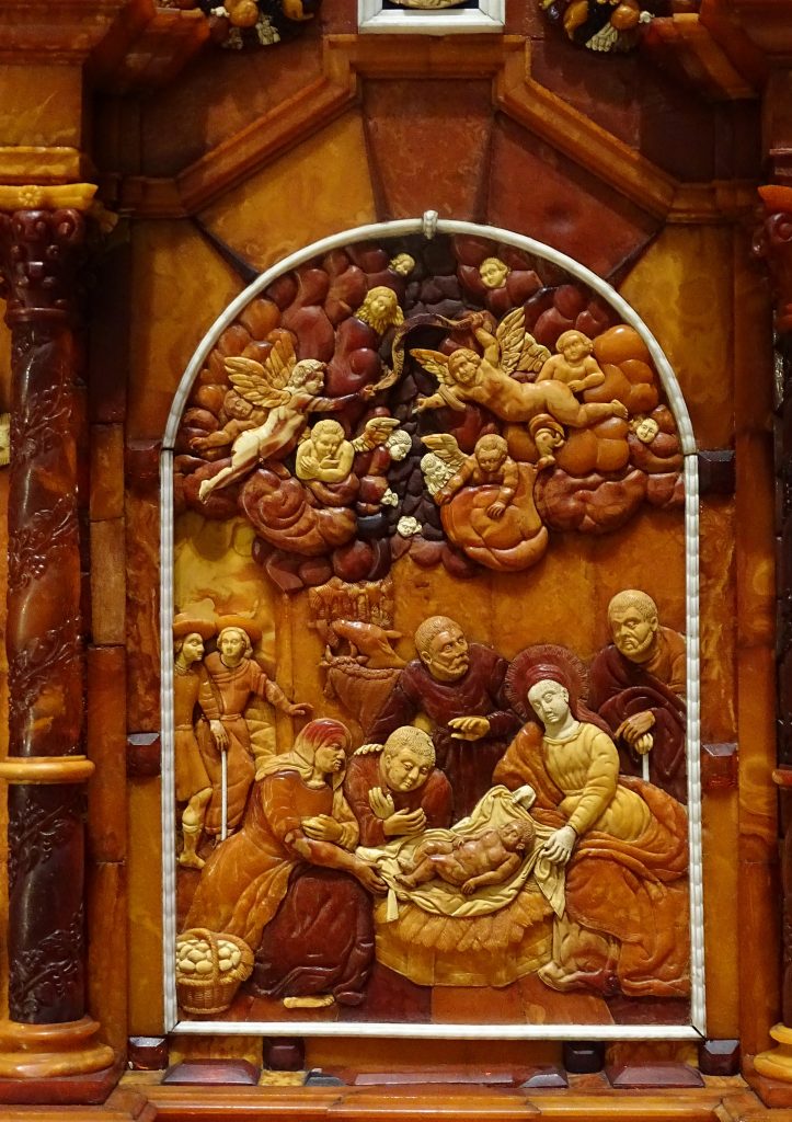 Scena z bursztynowego ołtarza powstałego w Gdańsku w 1640 r. Muzeum Wiktorii i Alberta Londyn.
Fot. R. Niedźwiedzki